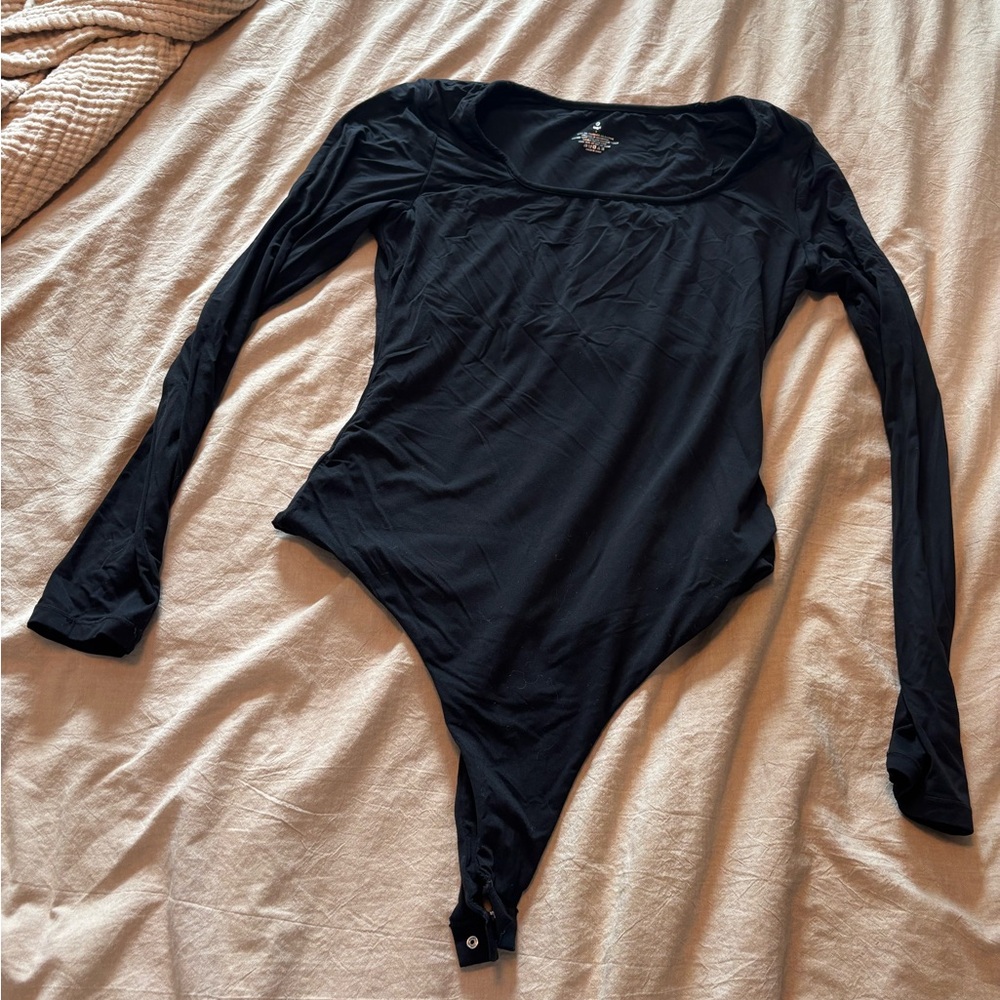 Elegant Black Long Sleeve Bodysuit